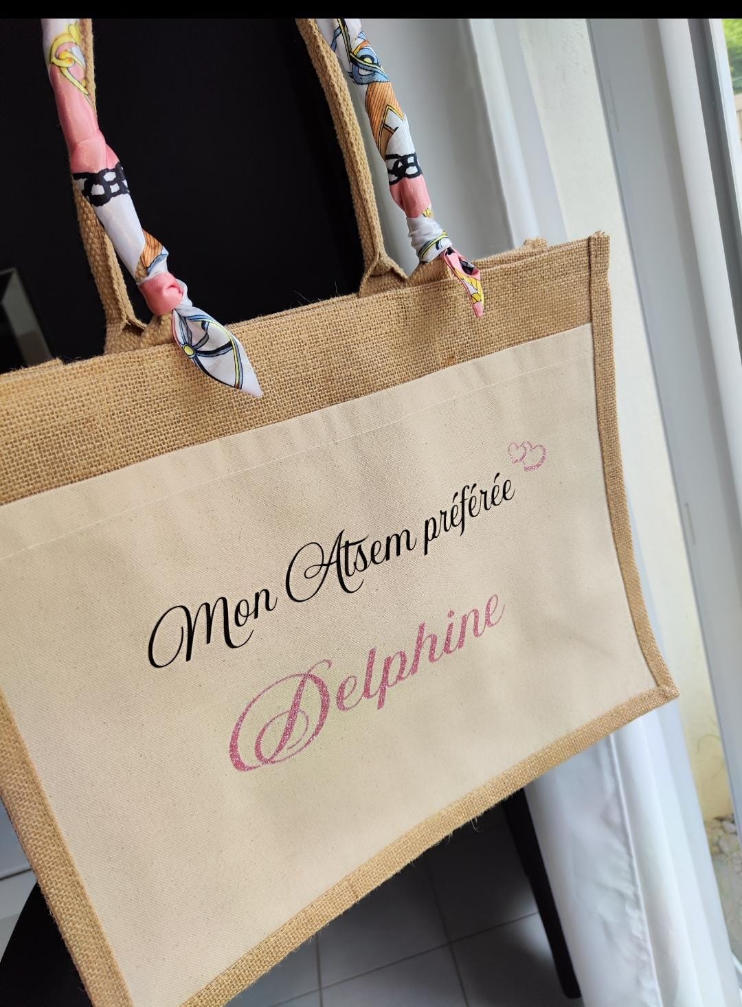 Grand sac en jute pour maîtresse